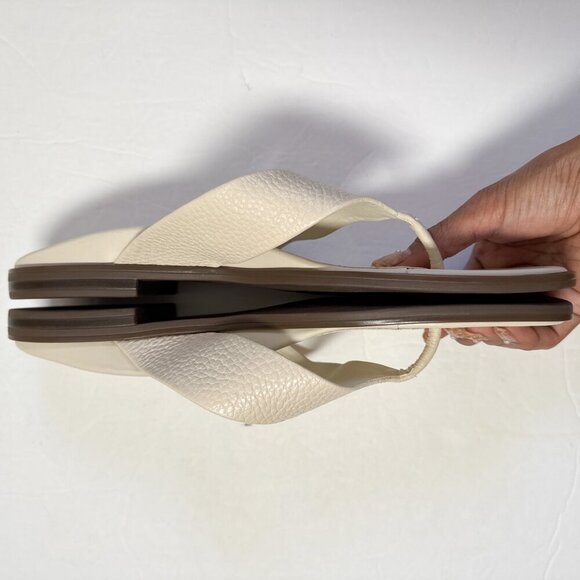 VIONIC Agave Leather Comfort Sandals Cream Thong Style Size 11 - Picture 4 of 7